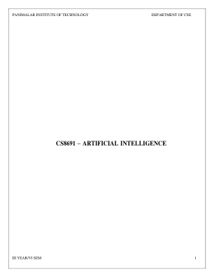 CS8691 – 人工智能